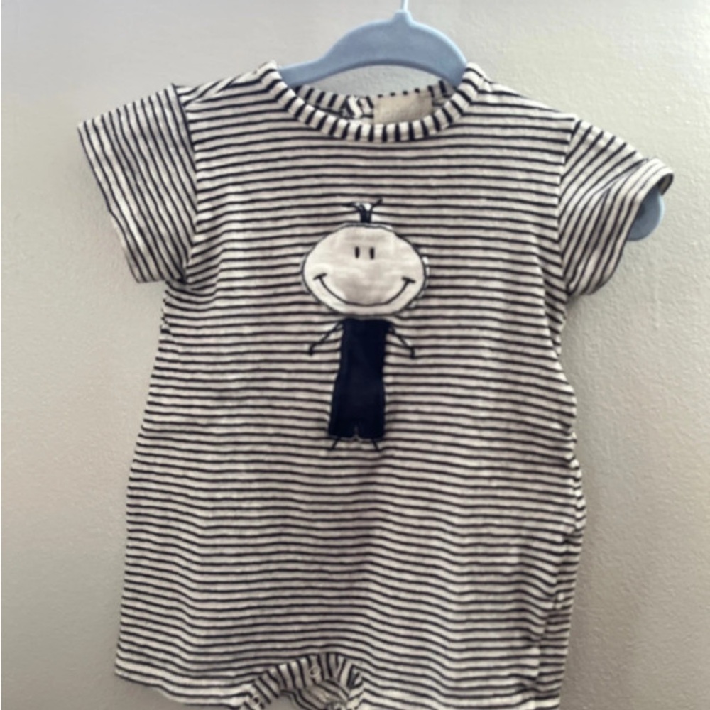 Striped Black and White Kids Bodysuit